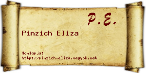 Pinzich Eliza névjegykártya